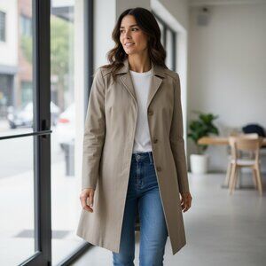 Kenneth Cole New York Women's Silk Cotton Blend Coat Sz 6 Gray 201D